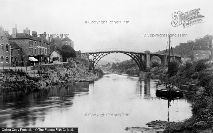 Photo of Ironbridge, Bridge from the River Severn 1892