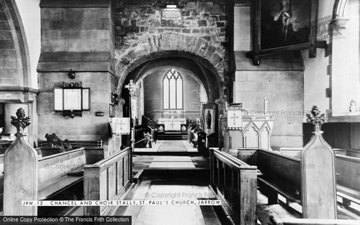 Photo of Jarrow, St Paul's Church, Chancel And Choir Stalls c.1965