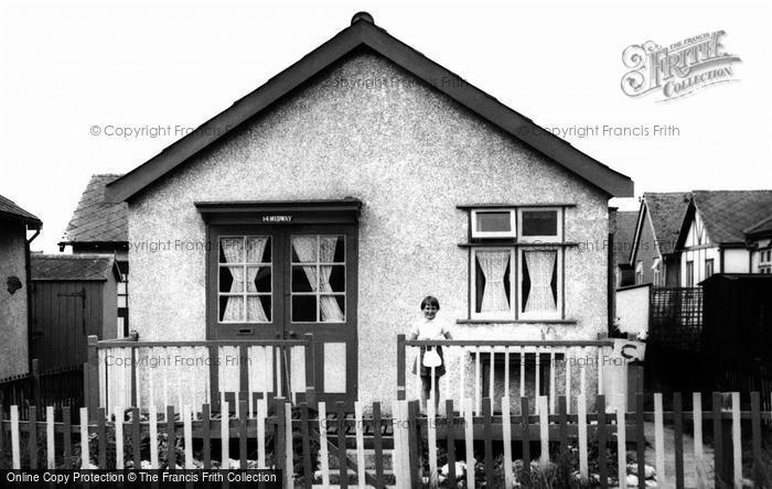 Photo of Jaywick, Girl At A 'b' Type Bungalow c.1955