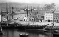 St Helier, Boats Moored In The Harbour 1893, Jersey