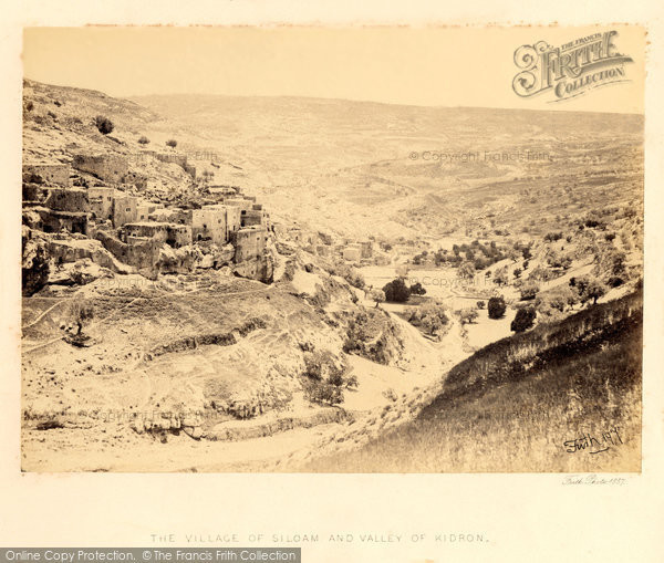 Photo of Jerusalem, The Village Of Siloam And Valley Of Kidron 1858