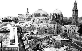 Jerusalem, view with the Church of the Holy Sepulchre 1858