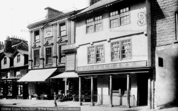 Photo of Kendal, Highgate, The Fleece Inn And Clarence Webb's Shop 1914