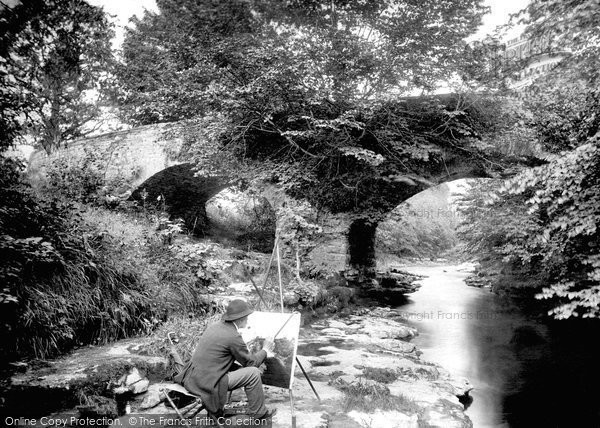Photo of Kendal, John Surgey Painting At Hawes Bridge 1888
