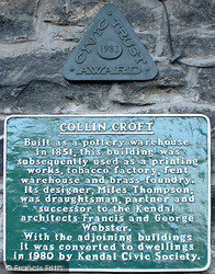 Plaque In Collin Croft 2005, Kendal