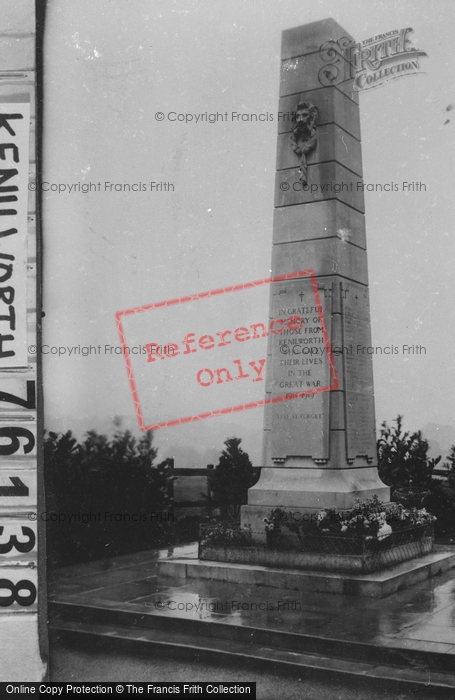 Photo of Kenilworth, War Memorial 1924