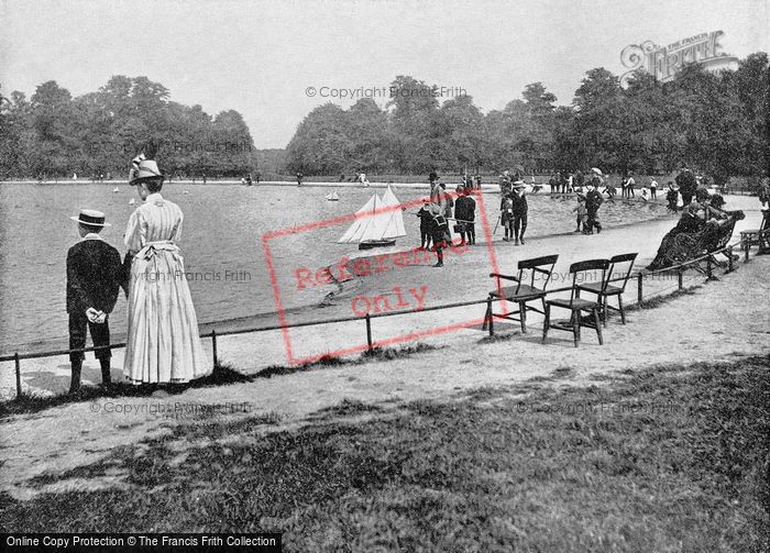Photo of Kensington, Gardens, The Round Pond c.1895