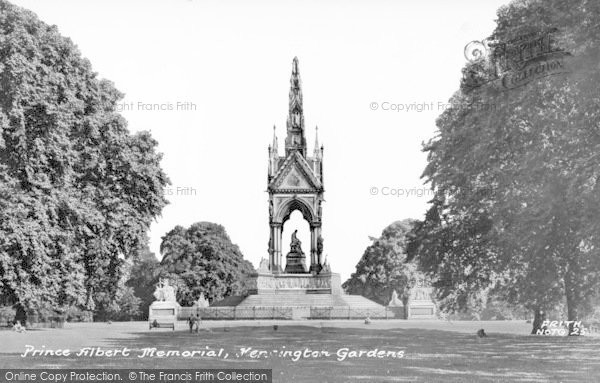 Photo of Kensington, Prince Albert Memorial, Kensington Gardens c.1955