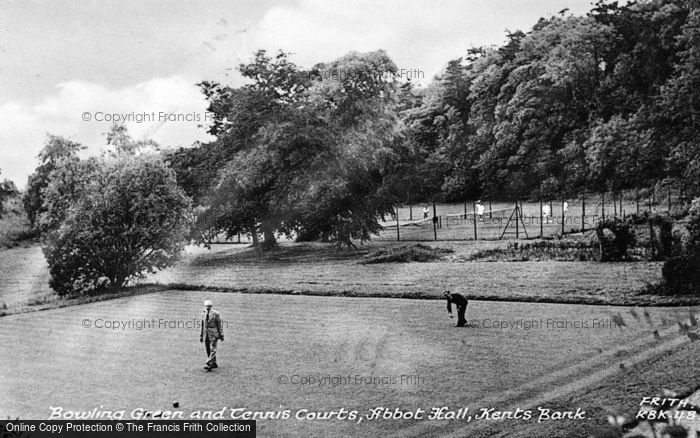 Photo of Kents Bank, Bowling Green And Tennis Courts, Abbott Hall c.1955