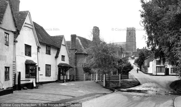 Photo of Kersey, The Ford And St Mary's Church c.1955