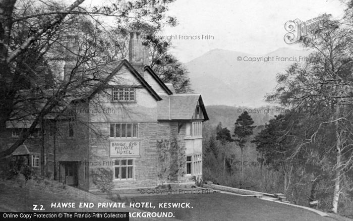 Photo of Keswick, Hawse End Private Hotel And Skiddaw c.1955