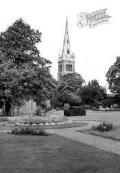 Manor House Gardens And Church c.1965, Kettering