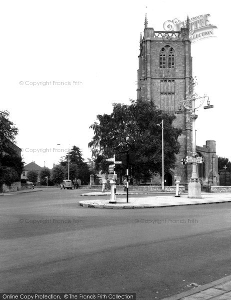 Photo of Keynsham, The Church Of St John The Baptist And Station Road c.1960