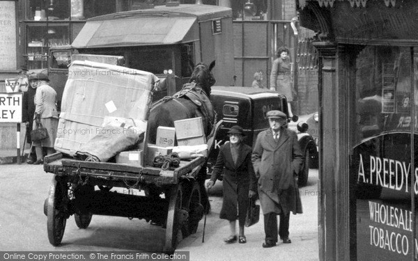 Photo of Kidderminster, Horse And Cart At The Bull Ring c.1950