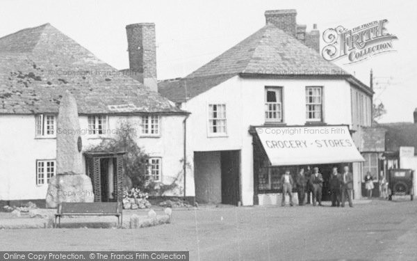 Photo of Kilkhampton, Lower Square, Memorial And Stores 1949