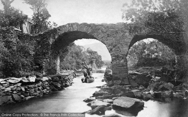 Photo of Killarney, Old Weir Bridge, Shooting The Rapids c.1890