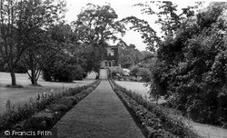 Killerton, The Grass Walk, Killerton House c.1950, Killerton Park