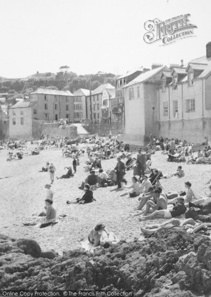 Photo of Kingsand, People On The Beach c.1955