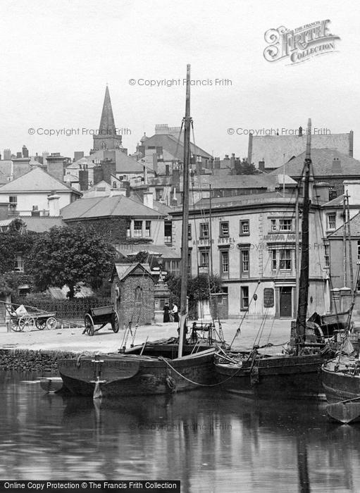 Photo of Kingsbridge, Church And Anchor Hotel From The River 1920