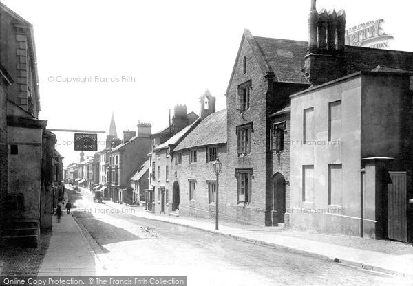 Photo of Kingsbridge, Fore Street and Grammar School 1895