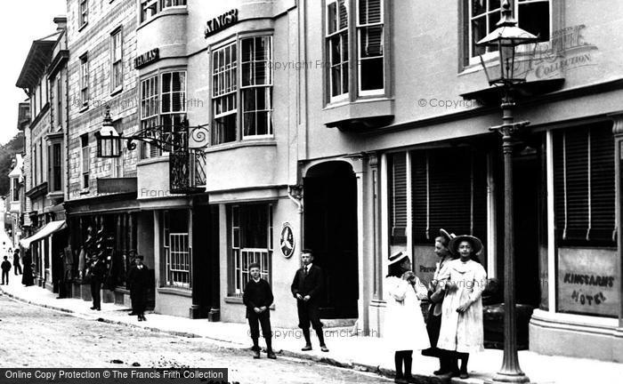 Photo of Kingsbridge, Fore Street, King's Arms Hotel 1896