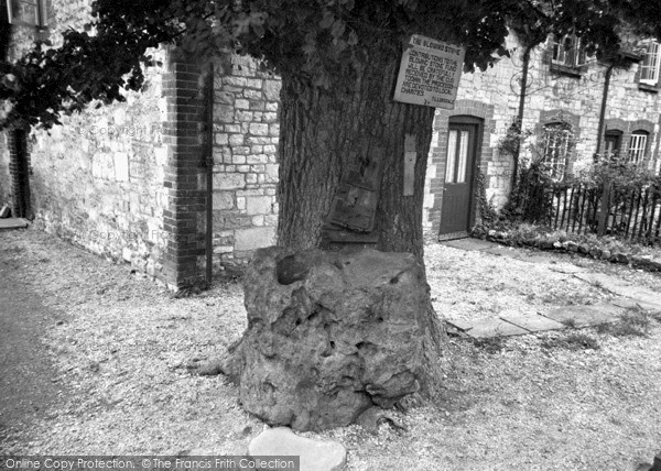 Photo of Kingston Lisle, King Alfred's Blowing Stone c.1955