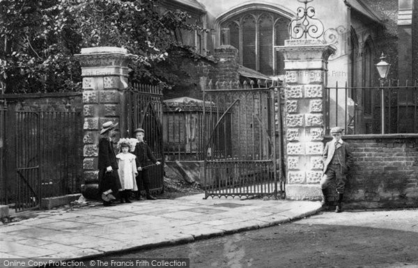 Photo of Kingston Upon Thames, Children Outside The Parish Church 1906