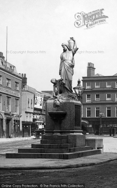 Photo of Kingston Upon Thames, Statue In The Market Place 1893