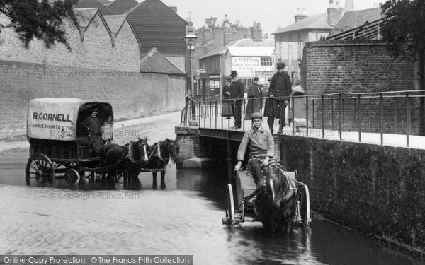 Photo of Kingston Upon Thames, Waggons In The Water Splash 1906