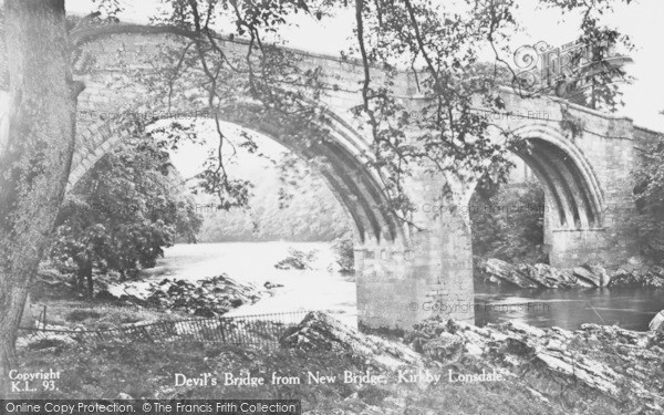 Photo of Kirkby Lonsdale, Devil's Bridge From New Bridge c.1931