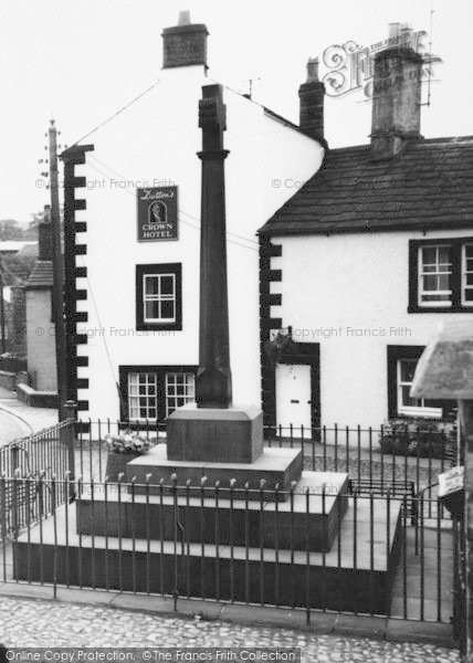 Photo of Kirkoswald, Memorial Cross And The Crown Hotel c.1965