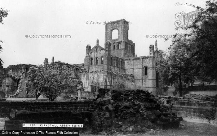 Photo of Kirkstall Abbey, c.1955