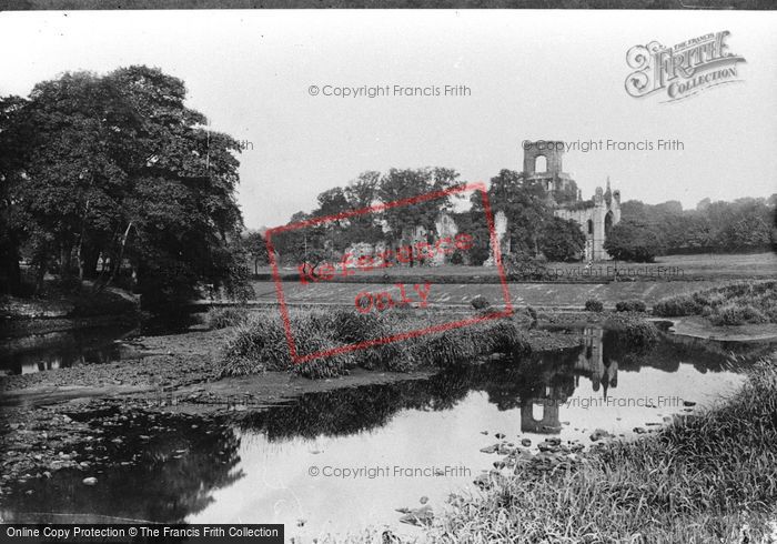 Photo of Kirkstall Abbey, From River 1888