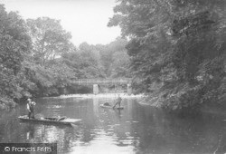 River Nidd, Punting By The Rapids 1914, Knaresborough