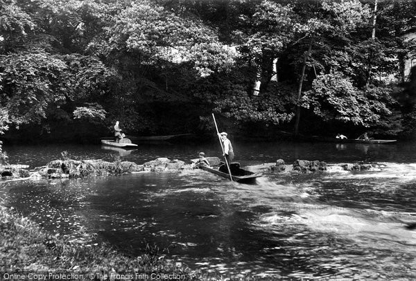 Photo of Knaresborough, River Nidd, Punting On The Rapids 1914