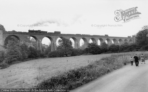 Photo of Knighton, Steam Train On The Knucklas Viaduct c.1955