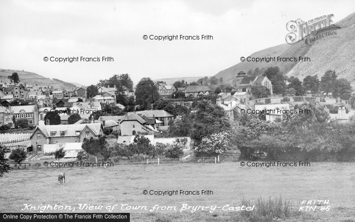 Photo of Knighton, View Of Town From Bryn Y Castel c.1955