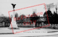 The War Memorial And Church c.1950, Knottingley