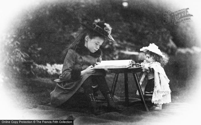 Photo of Knutsford, Girl Reading With Doll c.1880