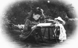 Girl Reading With Doll c.1880, Knutsford