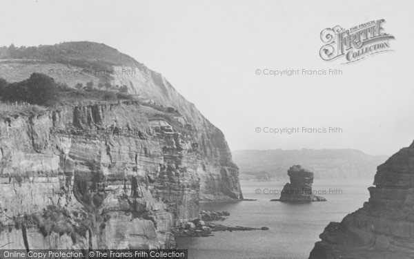 Photo of Ladram Bay, A Peep Through The Rocks c.1955