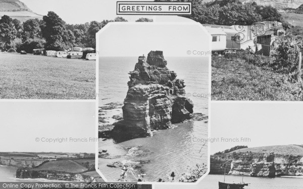 Photo of Ladram Bay, Composite c.1955