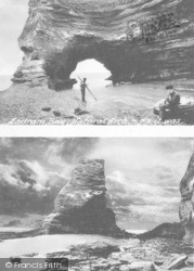 Natural Arch, Before And After Collapse c.1930, Ladram Bay