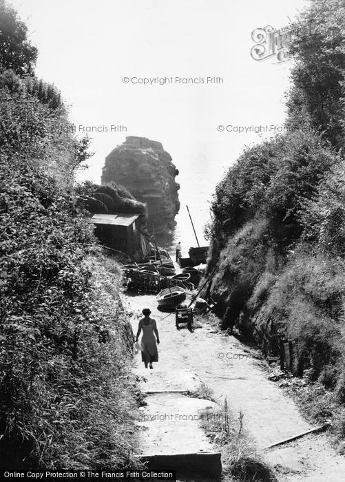 Photo of Ladram Bay, Path To The Beach c.1955