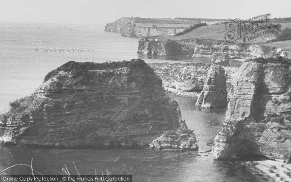 Photo of Ladram Bay, Sandy Cove From The Cliffs c.1955