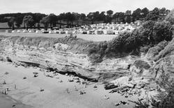 The Beach And Caravan Site c.1960, Ladram Bay
