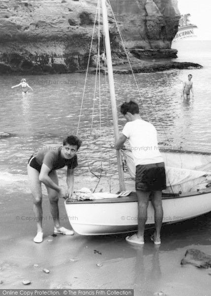 Photo of Ladram Bay, Yachtsmen c.1965