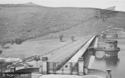 Ladybower, Dam And Win Hill c.1955, Ladybower Reservoir