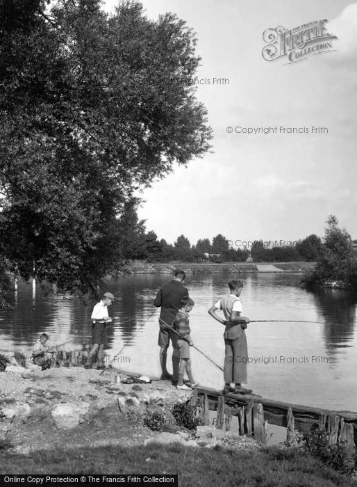 Photo of Laleham, Fishing In River Thames 1934