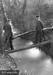 Lamorna Cove, Gentlemen On Rustic Bridge 1903, Lamorna
